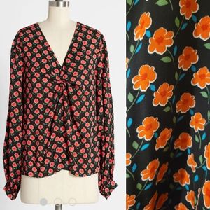 FINAL SALE ☆ ModCloth Louche Pansy V-Neck Blouse 12